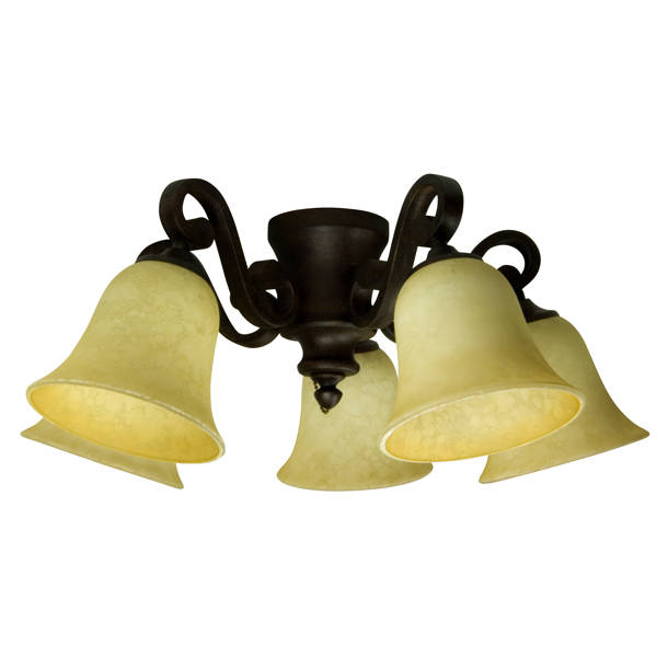 Curly Cue 4-Light Ceiling Fan Kit – Antique Pecan Finish - View #6